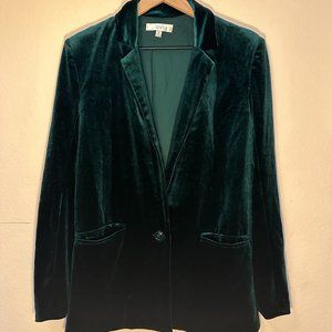 Holiday / Festive Teal Green Velvet Blazer